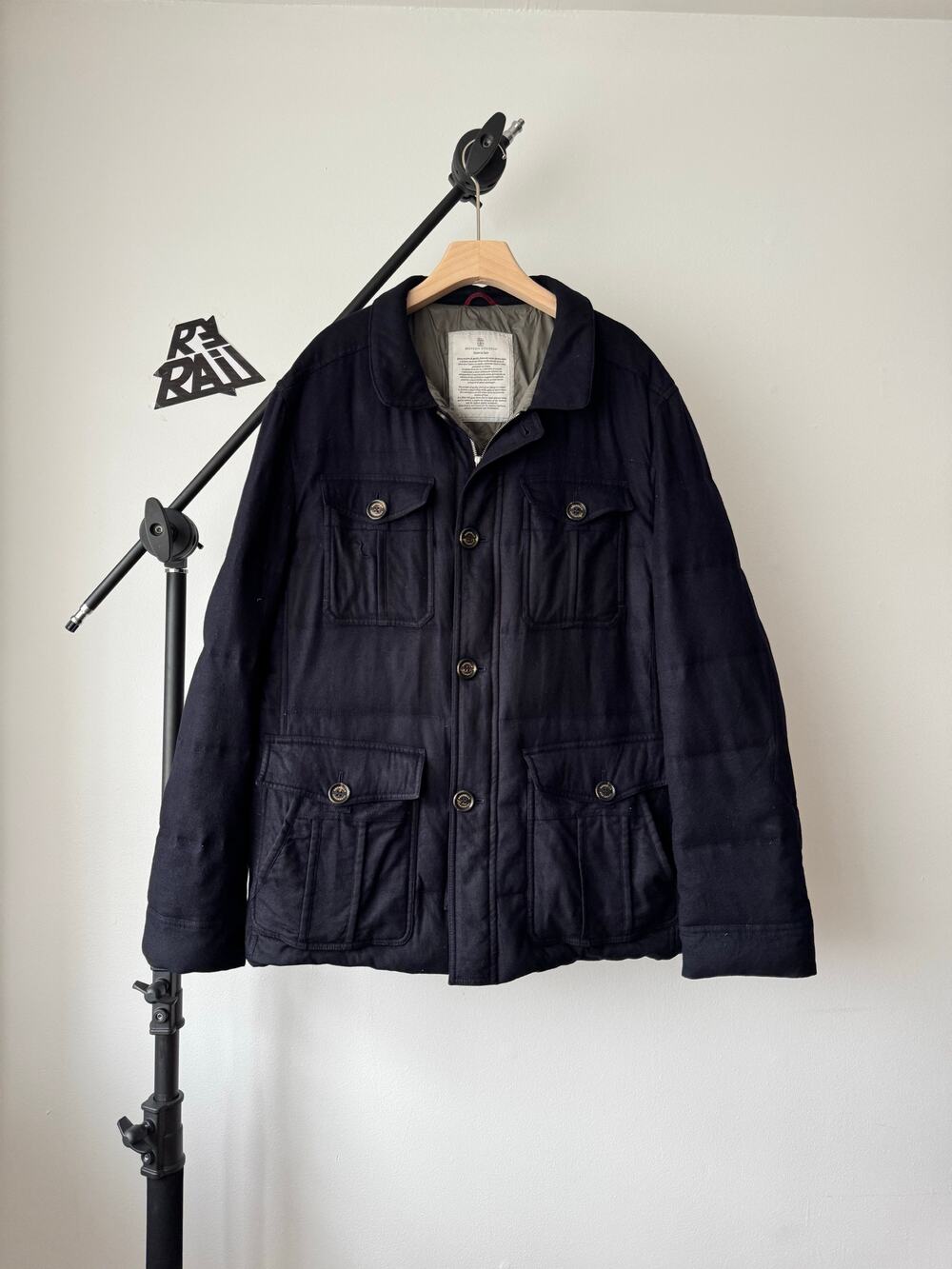 Brunello Cucinelli Cashmere Down Field Jacket Navy
